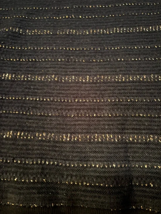 Y2K Mudd Black Knit Sweater with Metallic GoldThread Party Spring - Picture 3 of 7
